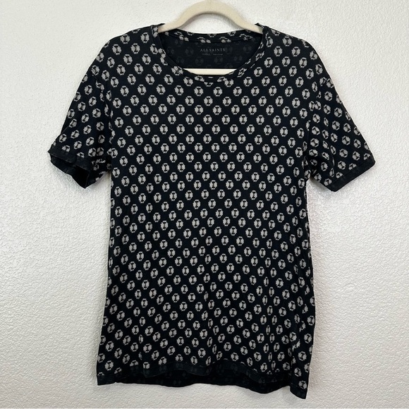 All Saints Black Razor Crew Graphic Short Sleeves Men’s Tee, Size XS - Picture 1 of 10